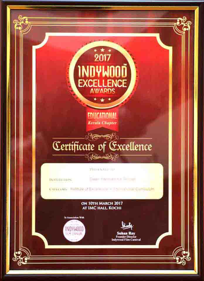 INDYWOOD EXCELLENCE AWARDS - KERALA CHAPTER SUB-CATEGORY : EXCELLENCE IN INTERNATIONAL CURRICULUM